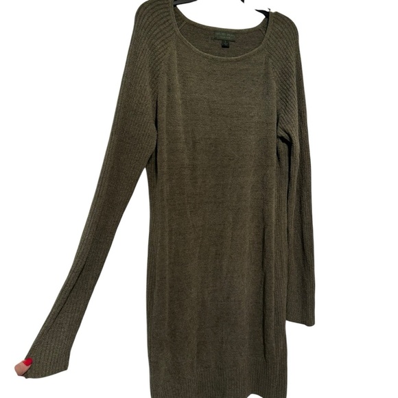 Barefoot Dreams CozyChic Ultra Lite Long Sleeved Dress in Olive S - Picture 7 of 11
